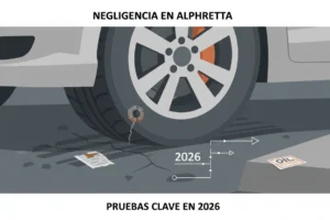 Negligencia en Alpharetta: Pruebas clave en 2026