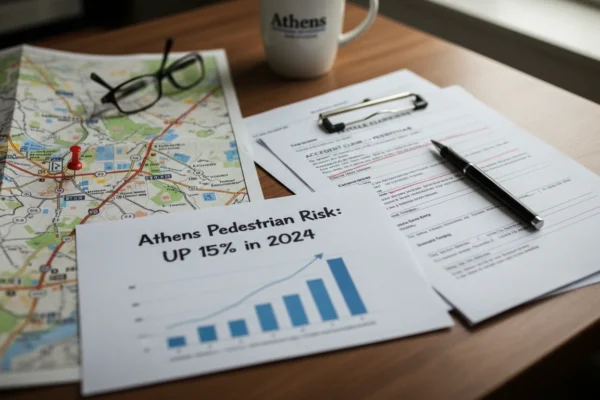 Peatones en Athens: 15% más riesgo en 2024