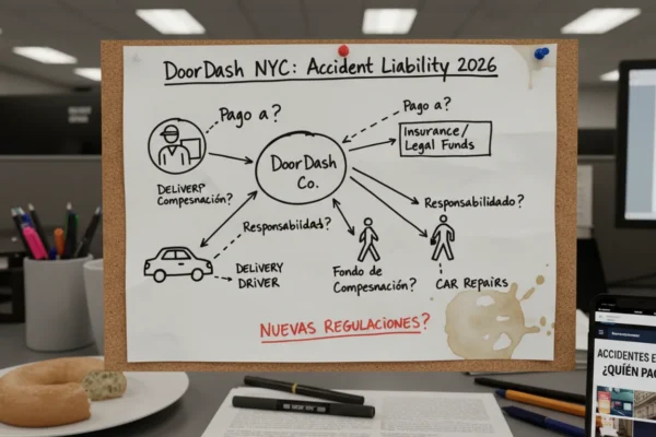 DoorDash NYC: ¿Quién paga en accidentes 2026?