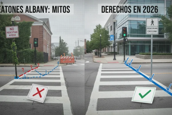Peatones Albany: Mitos vs. Derechos en 2026