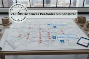 Valdosta: Cruces peatonales sin señalizar en 2026